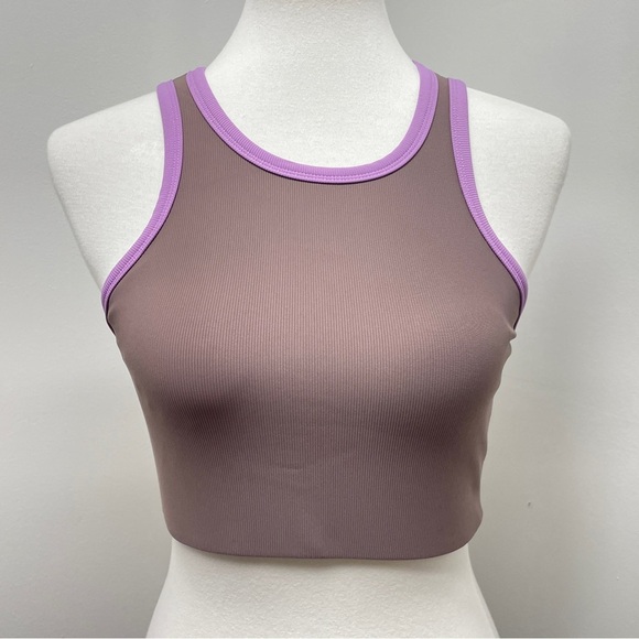 ANTHROPOLOGIE - WILO, Racer bra Sports bra in Mauve & lavender, size Medium - Picture 2 of 11